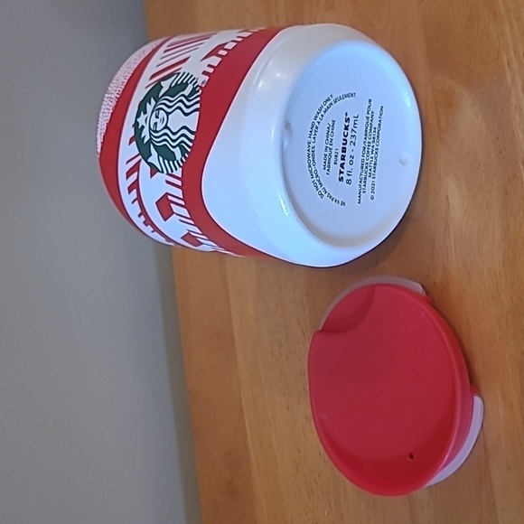 STARBUCKS 2021 Limited Edition Holiday Christmas Ceramic Tumbler Mug with Lid - Picture 8 of 11